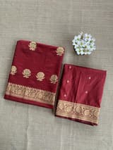 Meroon Katan Silk  3 pc Suit Set with  kaduwa weaving SS50595