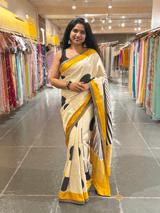 Tussar Gorgette Saree With Self Tissue & Pure Mashru and Sabhya Sachi  Borders