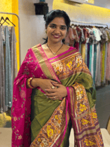 Parrot Green Color Tissue Patan Patola Saree