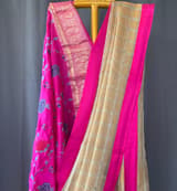 Designer Pure Handloom Gold tissue saree with kanchi petite point work blouse SS50448