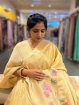 Banarasi Gold Tissue Brocode Saree with Embroidered Border SS5089
