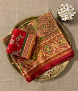 Twill Weave  Patan Patola Tissue Saree SS50350