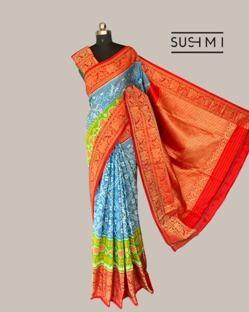 Pure Handloom Twill Ikkath Kanchi Saree SS50563
