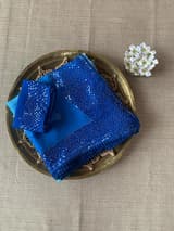 Pastel Blue Pure Gorgette Saree With Shaded Sequnce Border SS5073