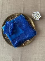 Pastel Blue Pure Gorgette Saree With Shaded Sequnce Border SS5073
