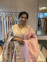 Baby Pink Mul tissue Saree with Tissue cutwork applique work border SS50444