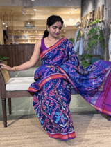 Blue and Majenta Combo Patan Patola Six figure Saree SS50354