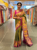 Parrot Green Color Tissue Patan Patola Saree