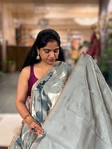 Light Sage Green  Kanchi Soft Silk with Allover Water Color Paint Style Print SS50507