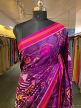 Purple and Pink Combo Patan Patola Saree with Unique concept body and Border SS50351