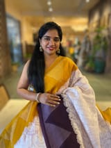 Organza Chikankari Embroidery Saree With Ganga Jamuna Bandhini Temple Borders SS50323