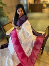 Organza Chikankari Embroidery Saree With Ganga Jamuna Bandhini Temple Borders SS50322