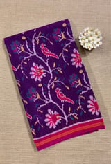 Violet and Pink Combo Pure Patan Patola Saree With Allover Creeper Design