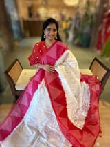 Organza Chikankari Embroidery Saree With Ganga Jamuna Bandhini Temple Borders SS50325