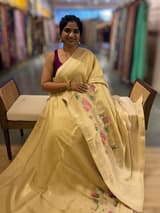 Banarasi Gold Tissue Brocode Saree with Embroidered Border SS5089