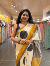 Tussar Gorgette Saree With Self Tissue & Pure Mashru and Sabhya Sachi  Borders