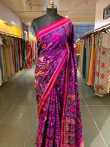 Purple and Pink Combo Patan Patola Saree with Unique concept body and Border SS50351