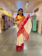 Organza Chikankari Embroidery Saree With Ganga Jamuna Bandhini Temple Borders SS50324