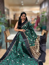 Black Kanchi Soft Silk with Allover Batik Print SS50506