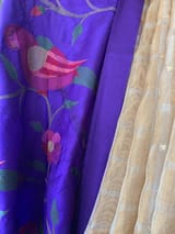 Designer Pure Handloom Gold tissue saree with kanchi petite point work blouse SS50447