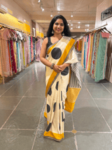 Tussar Gorgette Saree With Self Tissue & Pure Mashru and Sabhya Sachi  Borders