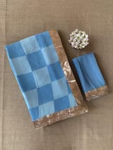 Pure Gorgette Saree in Checks Pattern , Allover Seuence & Hemlined Wth Gota lace SS5067