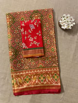 Twill Weave  Patan Patola Tissue Saree SS50350