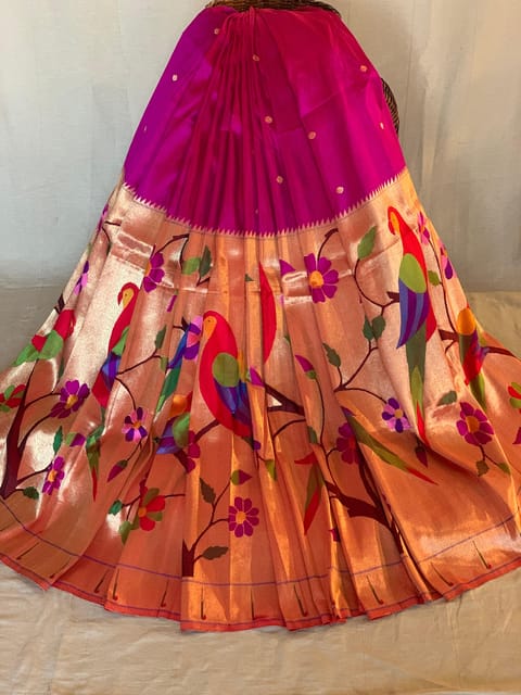 Magenta Pure Paithani Lehenga