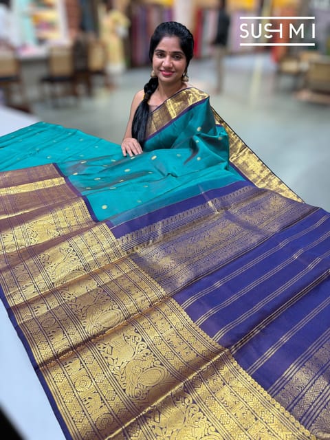 Emerald Green Vintage Kanjeevaram Saree