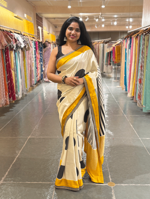 Tussar Georgette Saree with Self Tissue and Pure Mashru and Sabhya Sachi Borders