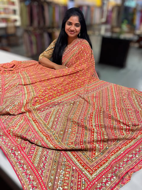 Designer Printed Crepe Silk Saree