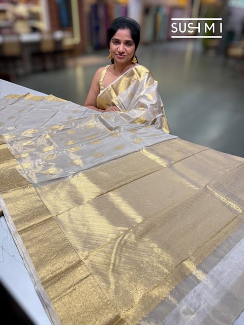 Pastel Tone Kanjeevaram Tissue Saree