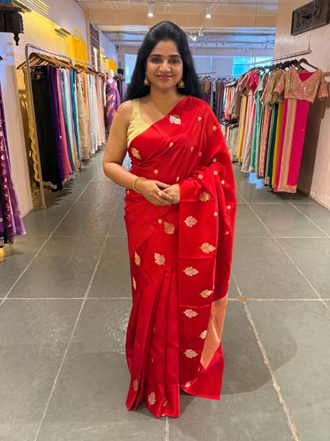 Red Poona Silk Saree
