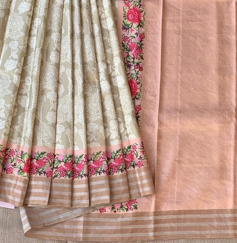 Earthy Tone Kanchi Soft Silk Printed Saree