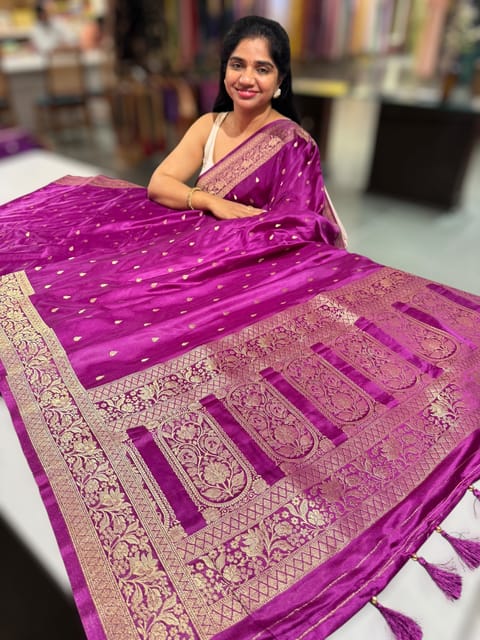 Magenta Mashru Silk Saree
