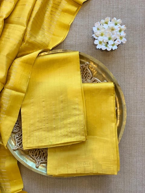Mustard Banarasi Chiniya Silk Suit Set