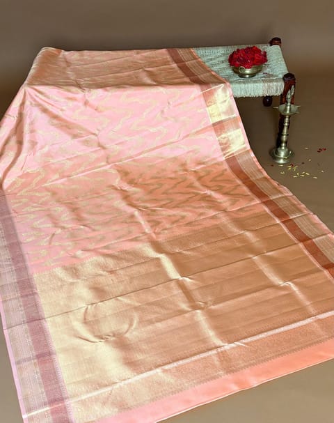 Peach Designer Kanjeevaram Saree