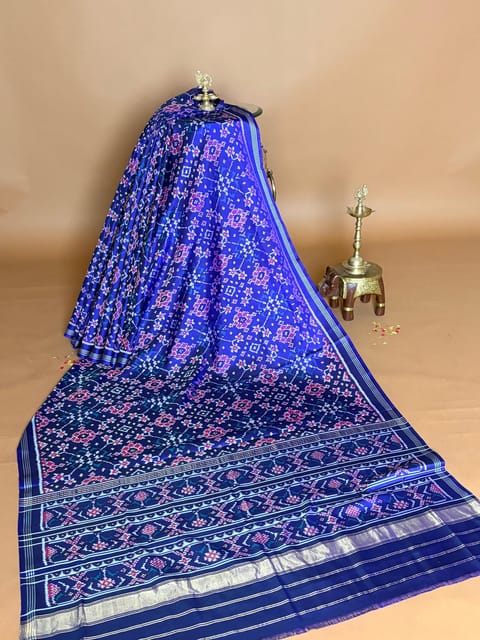Royal Blue Single Ikkath Patan Patola Saree