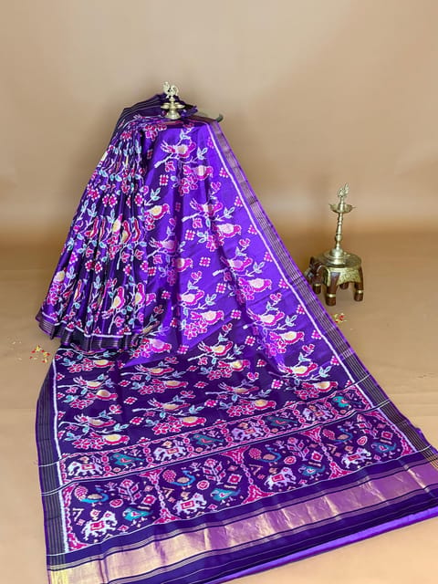 Purple Single Ikkath Patan Patola Saree