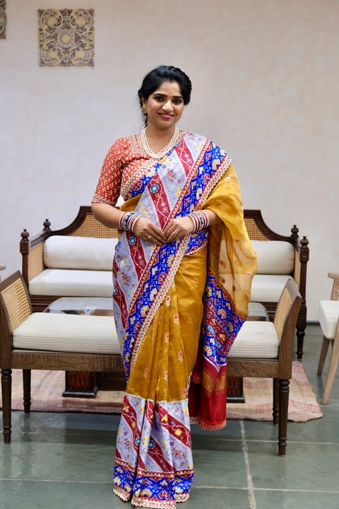 Banarasi Tissue and Double Ikkath Patan Patola Fusion Saree