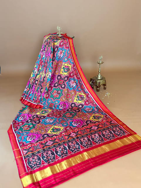 Multi Colour and 8-Figure Twill Patola Saree