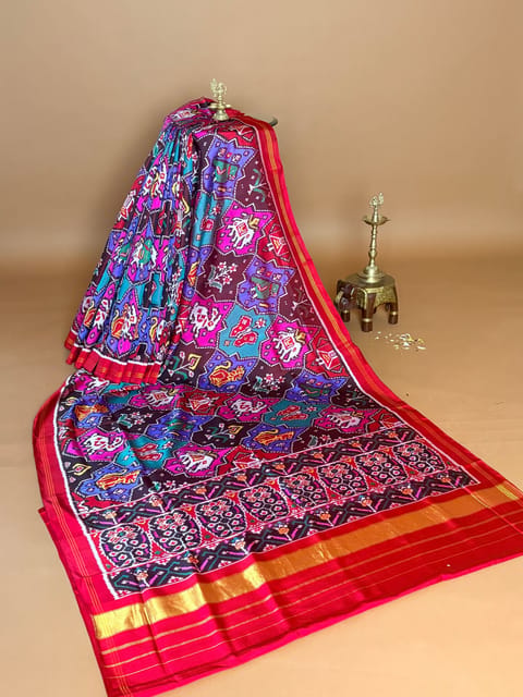 Multi Colour and 8-Figure Twill Patola Saree