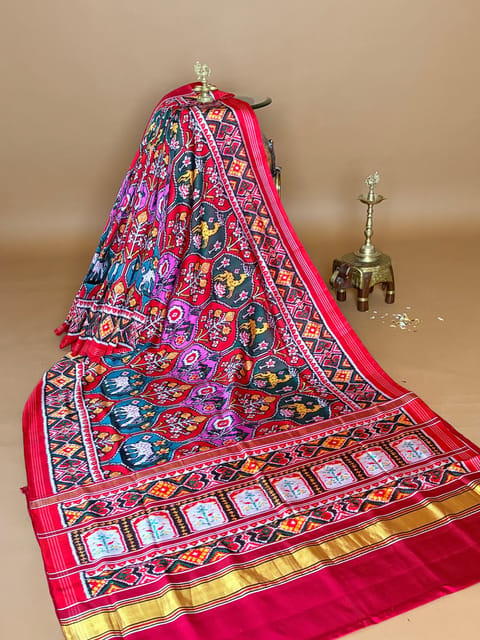 Multi Colour and 8-Figure Twill Patola Saree