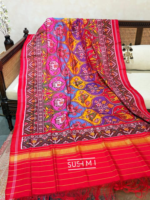 Multi-Colour Pure Handloom Patan Patola Dupatta