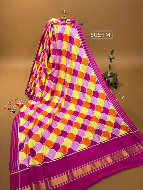 Multi Colour Designer Double Ikkath Patan Patola Saree