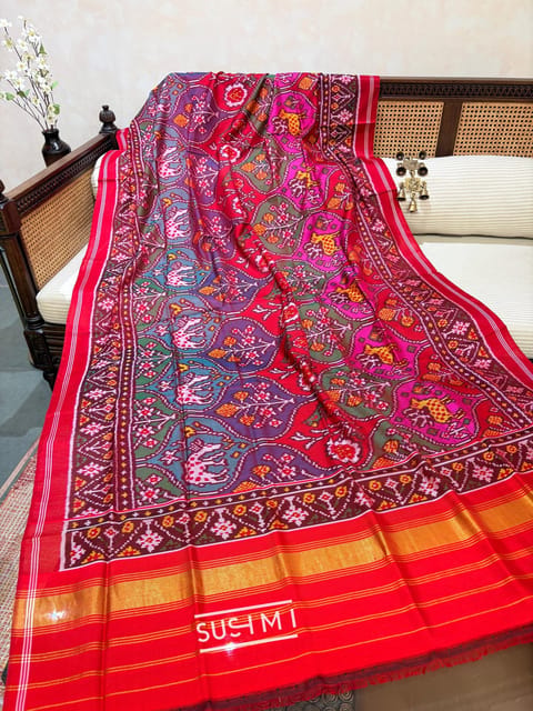 Multi Colour and Multi Figure Pure Handloom Patan Patola Dupatta
