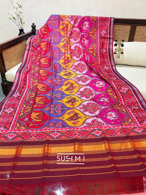 Multi-Colour Pure Handloom Patan Patola Dupatta