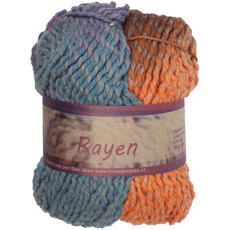 GENERICO - Pack 4 madejas algodón lana. Rayen fuscia naranjo turquesa