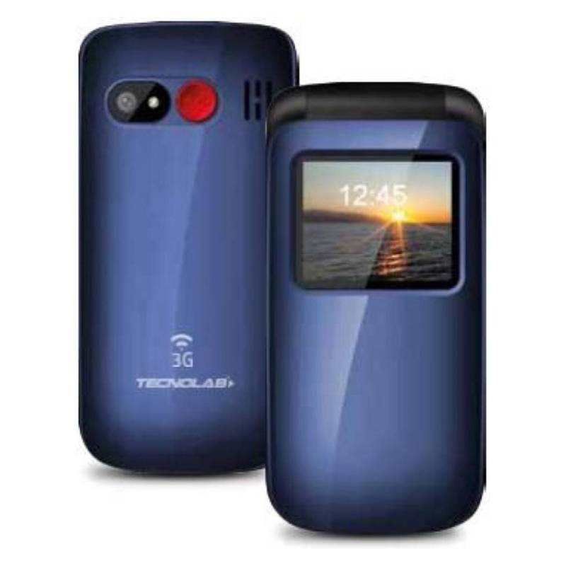 TECNOLAB CELULAR TELEFONO SENIOR TIPO ALMEJA - AZUL | falabella.com