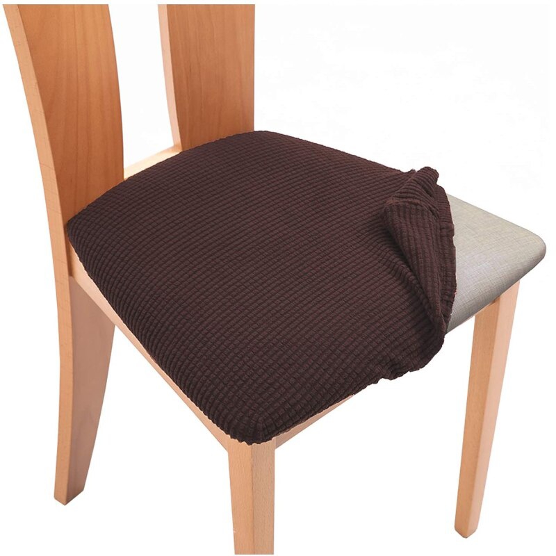 De 6 Funda De Asiento Para Silla De Comedor Color Gris Oscuro Diseño De
